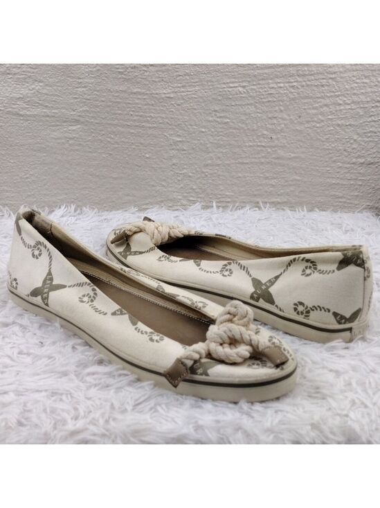 Lauren Ralph Lauren Shoes - LAUREN Ralph Lauren Emilia Cream Canvas Nautical Slip On Flats 802077018